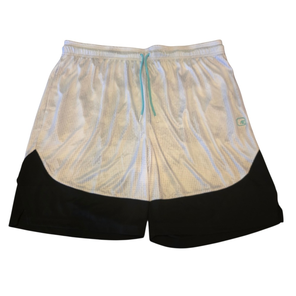 AND1 Mens Basketball Shorts Stark White Black‎ Mesh Athletic Pockets 3XL NEW